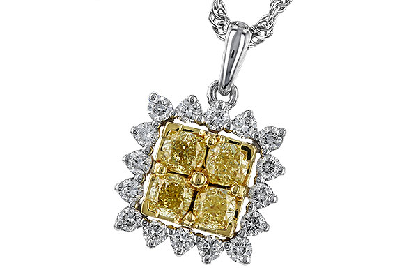 B329-22407: NECK .76 FANCY YELLOW DIAMONDS 1.09 TW