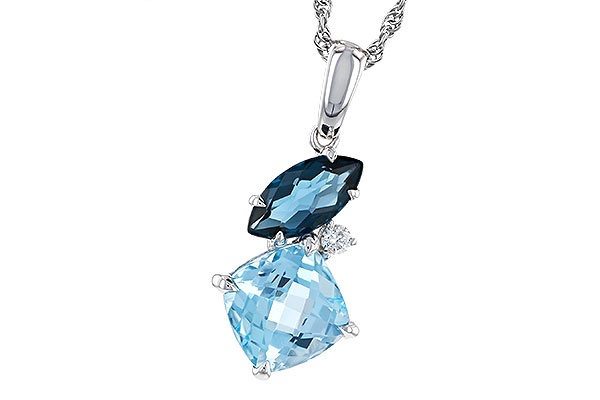 H329-22370: NECKLACE 2.37 TW BLUE TOPAZ 2.40 TGW