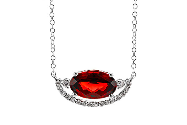 K329-20606: NECKLACE 1.94 GARNET 2.08 TGW (10x6MM GAR / 18")